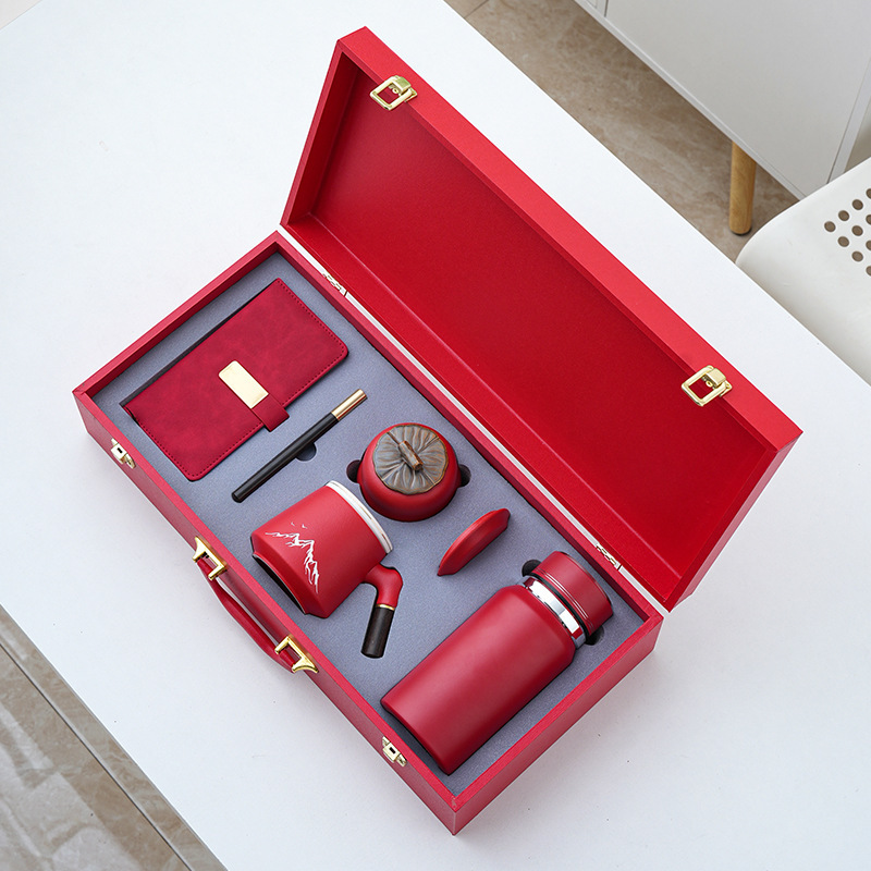 鹏翼母亲节不锈钢温显壶商务5件套