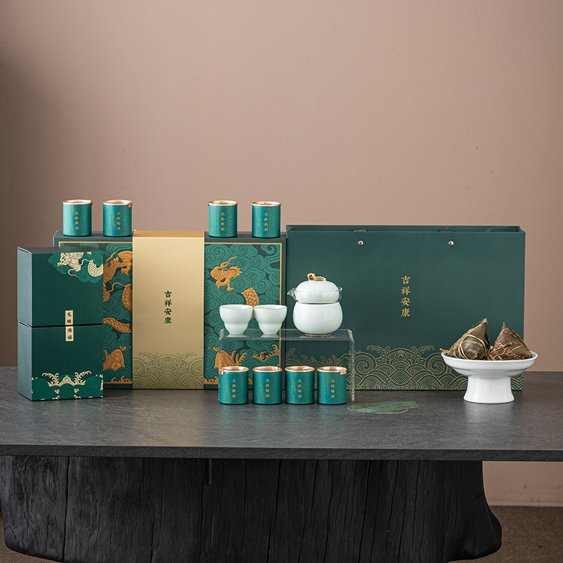 沏一杯茶龙【腾赐福】端午茶具礼盒套装