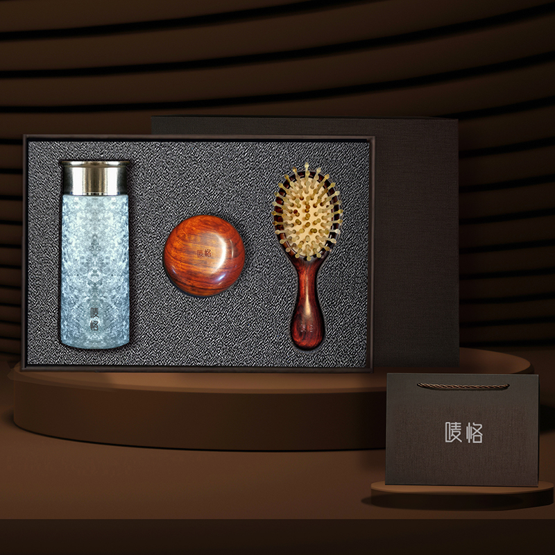 【嘜恪】純鈦保溫杯+高油羊角按摩梳+氣墊梳