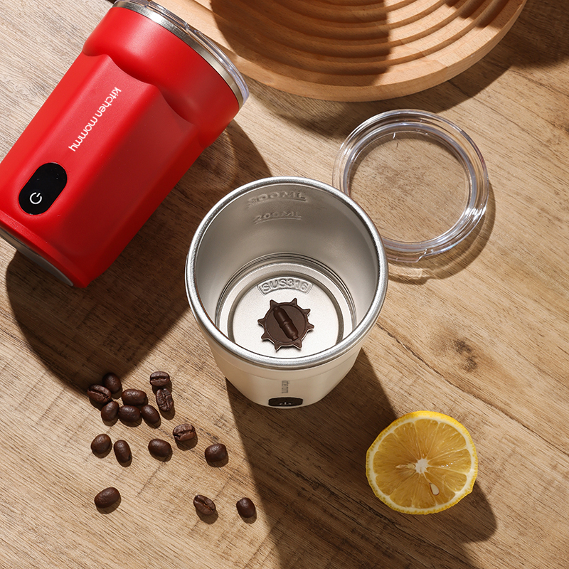 厨创妈咪磁力搅拌咖啡杯KT-JB-300WHT/RED