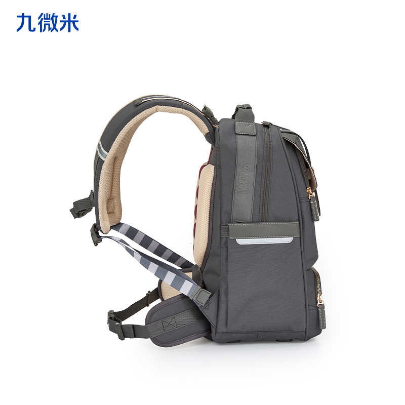 卡拉羊九微米中學生防下墜減負氣囊云朵書包U5095冰川灰