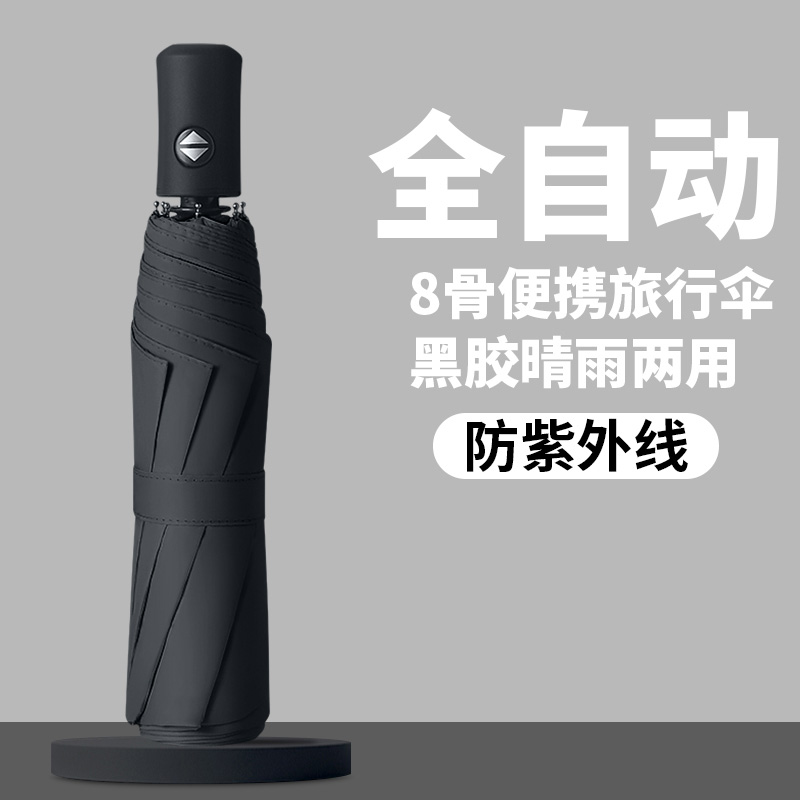 路悠悠自动黑胶晴雨伞ZC8602