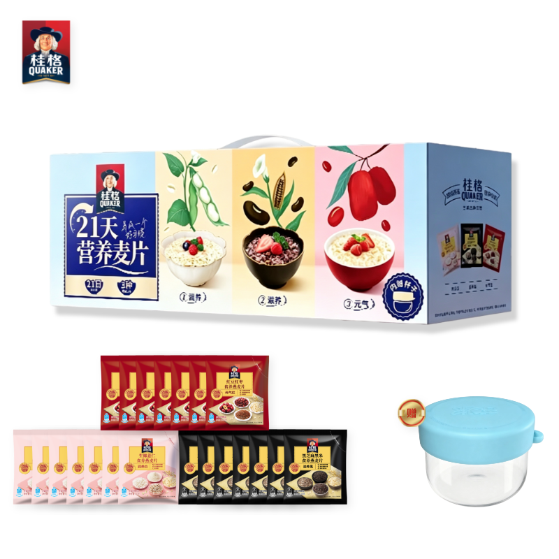 【桂格】百事富桂食养礼无糖款630g赠品：桂格专享透明杯含盖