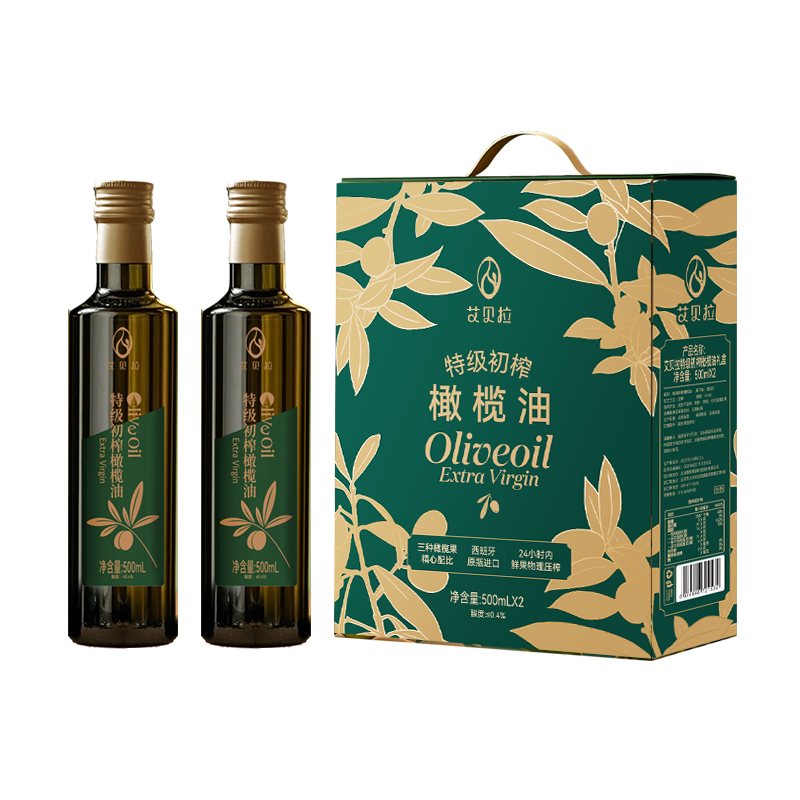 艾贝拉原装进口特级初榨橄榄油礼盒500ml*2