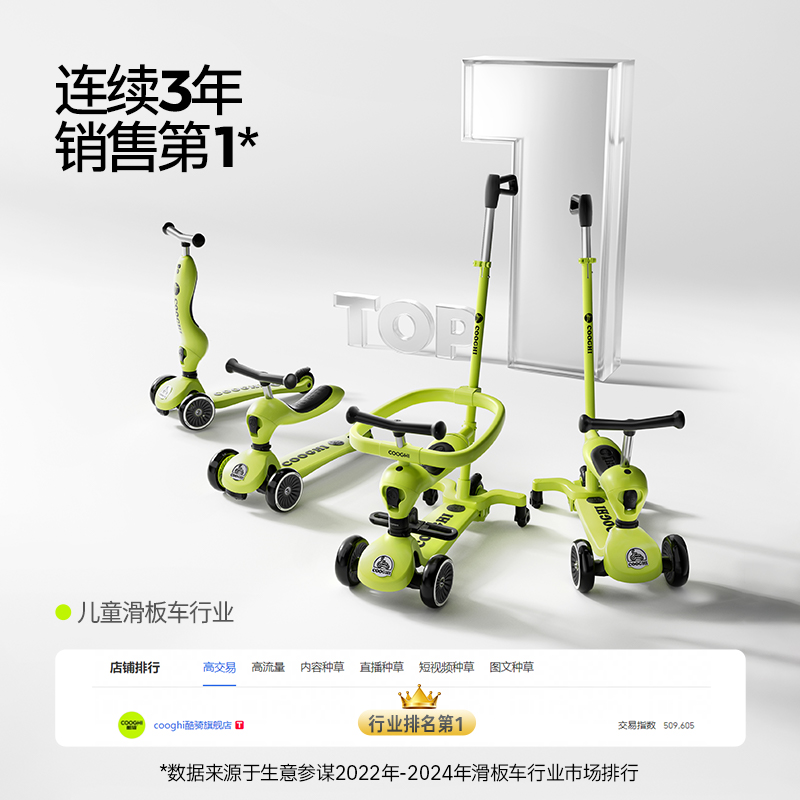 酷骑六合一儿童滑板车1一3-6周岁礼物宝宝学步遛娃神器酷奇