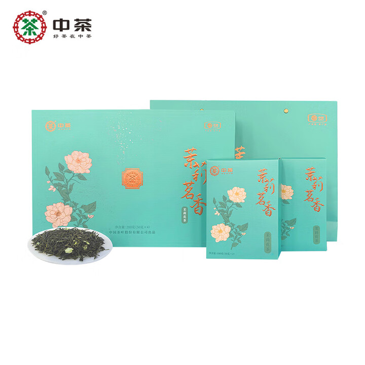 中粮中茶茉莉茗香特级茉莉花茶礼盒200克（50g*4）
