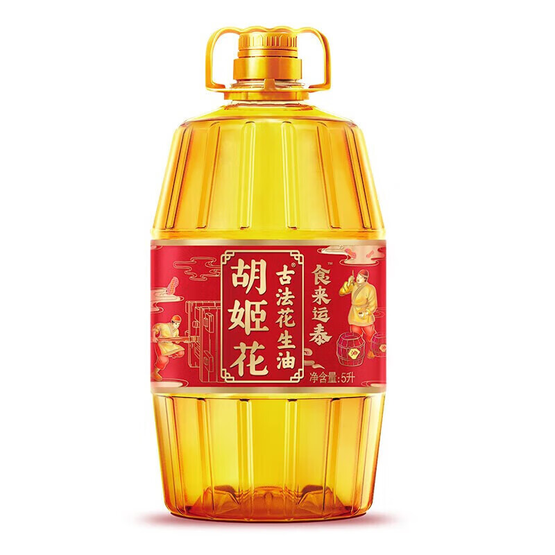 金龙鱼胡姬花食来运泰古法花生油5L