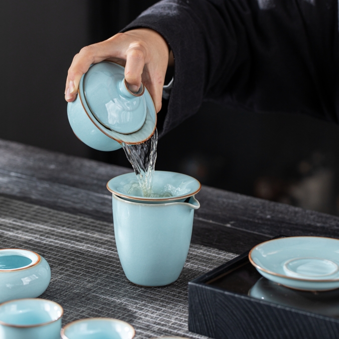 汝瓷茶具13件套（蓋碗）