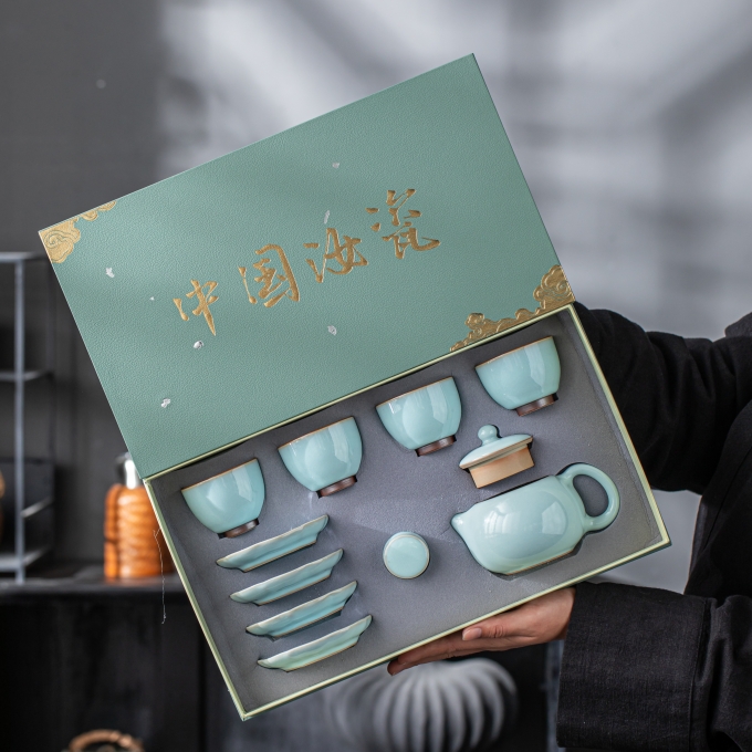 汝瓷鑒賞10頭西施壺商務(wù)小套裝
