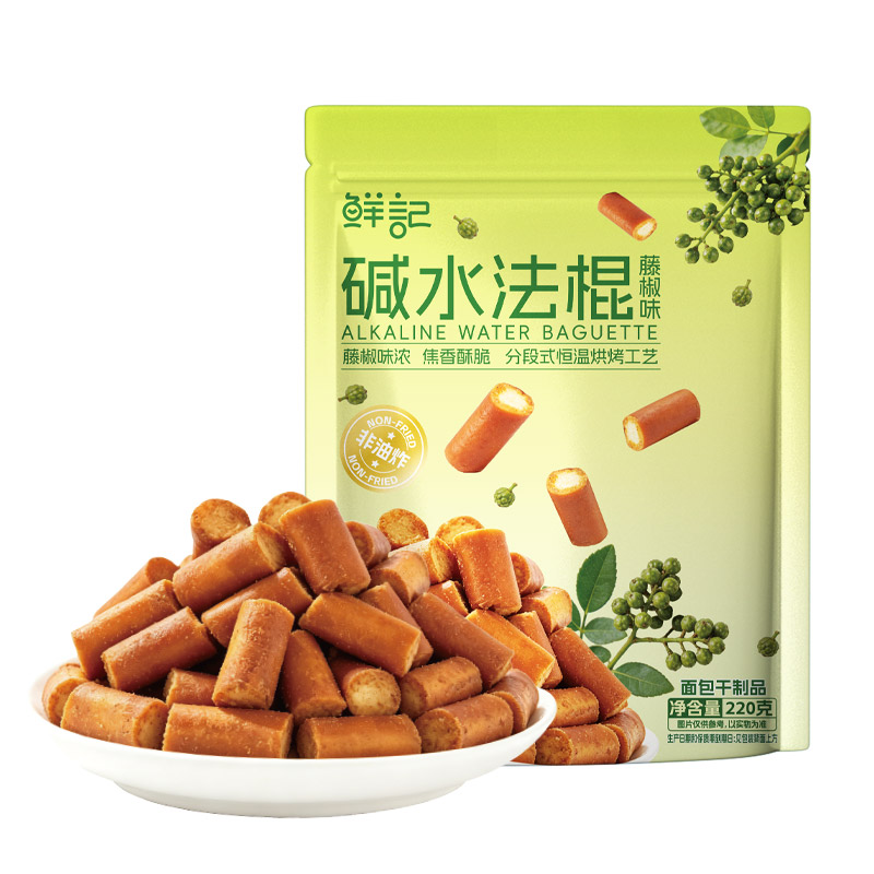 鲜记碱水法棍藤椒味220g