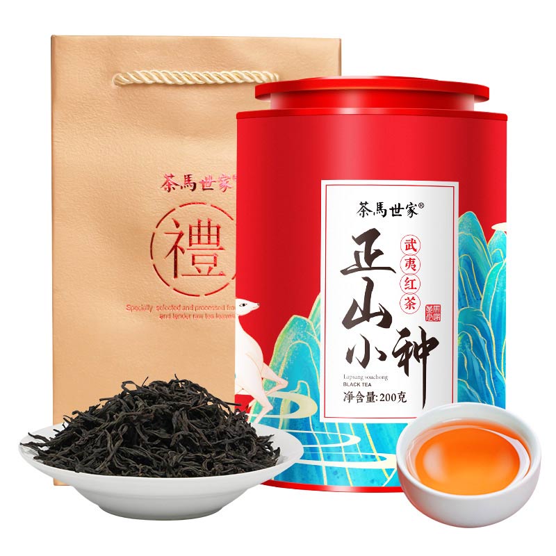 茶马世家武夷山桐木关浓香型正山小种红茶铁罐装200g