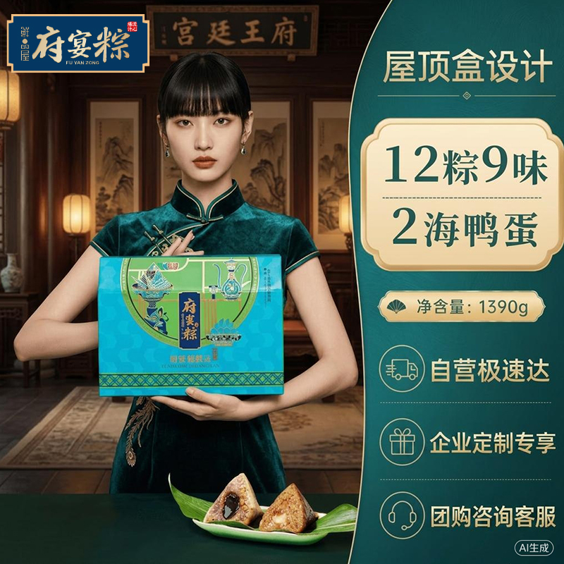 鲜品屋粽状元端午粽子礼盒1390g