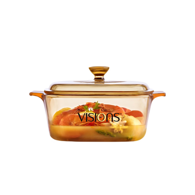 康宁VISIONS晶彩透明锅方锅系列1.5L