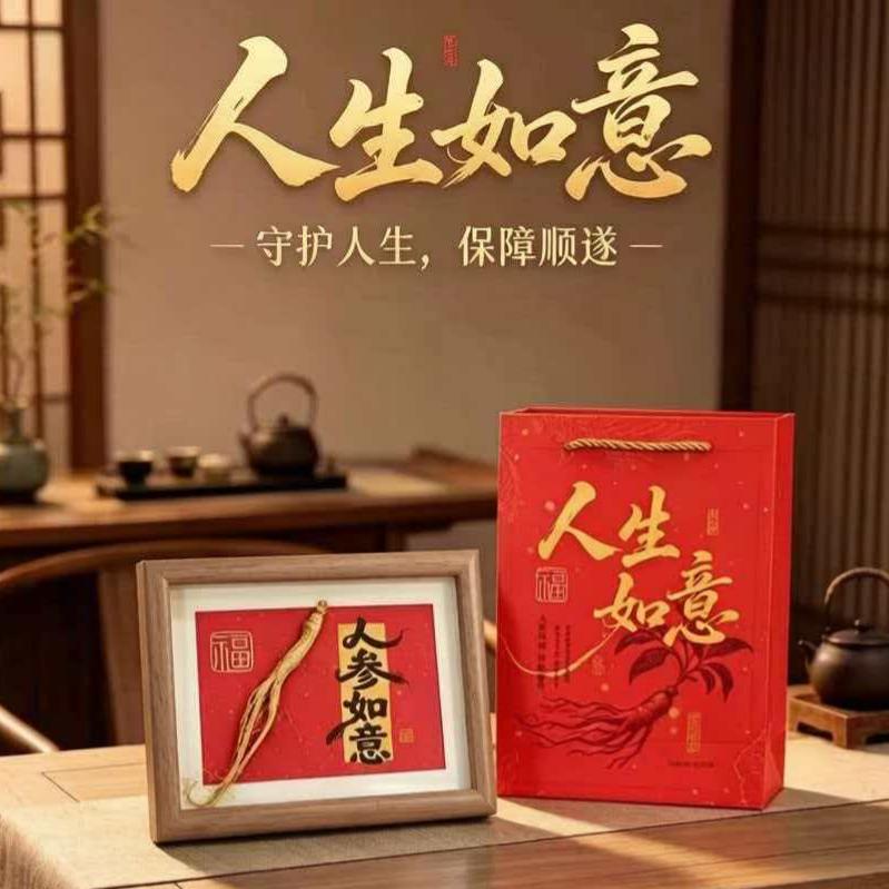 聚运鑫拓客神器【人参如意】相框摆件伴手礼