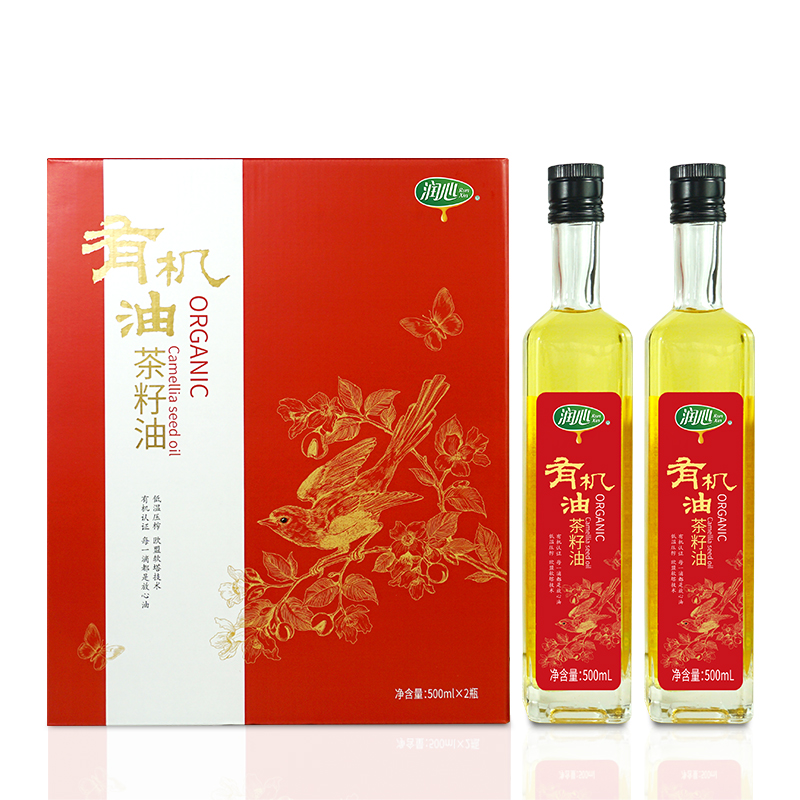 润心（RunXin）有机有茶籽油红白礼盒500ml*2
