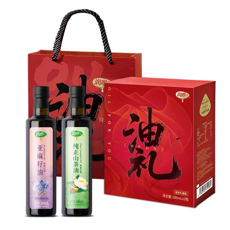 润心（RunXin）亚麻籽油+纯正山茶油500ml*2