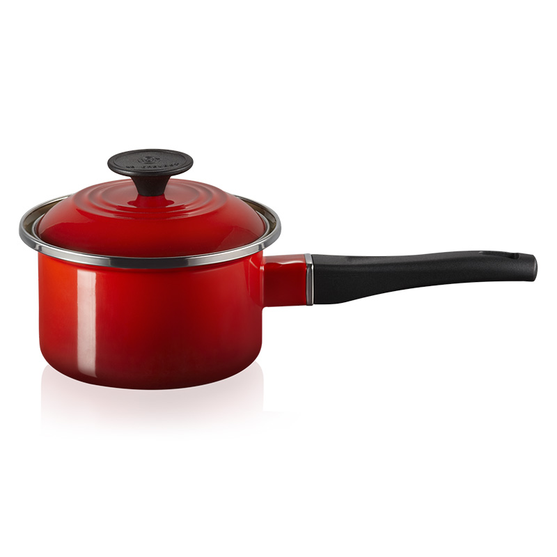 LeCreuset/酷彩珐琅钢单柄汤锅14厘米红色