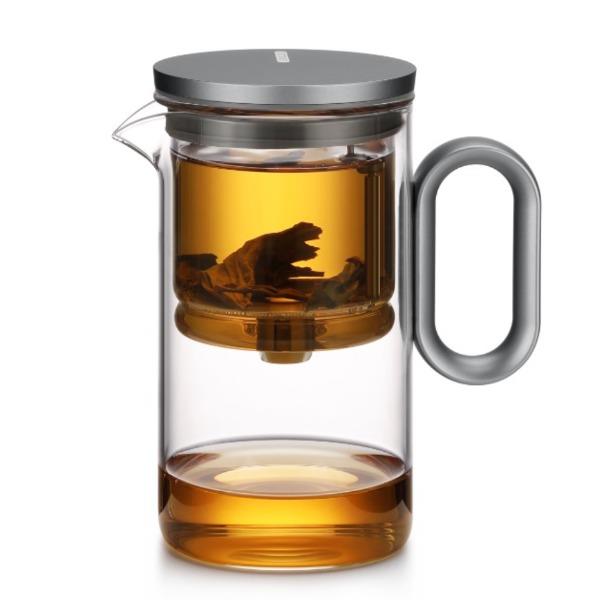 尚明磁旋一键出水过滤泡茶壶茶具枪黑色500mL