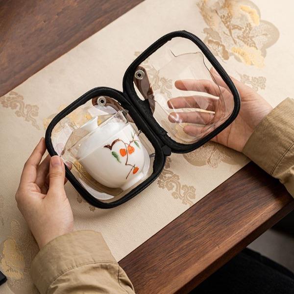 DONGYUE东悦好柿发生手绘快客旅行茶具