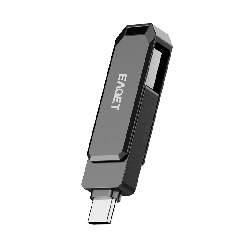 忆捷CF66手机U盘双接口手机电脑多用旋转金属优盘32GB