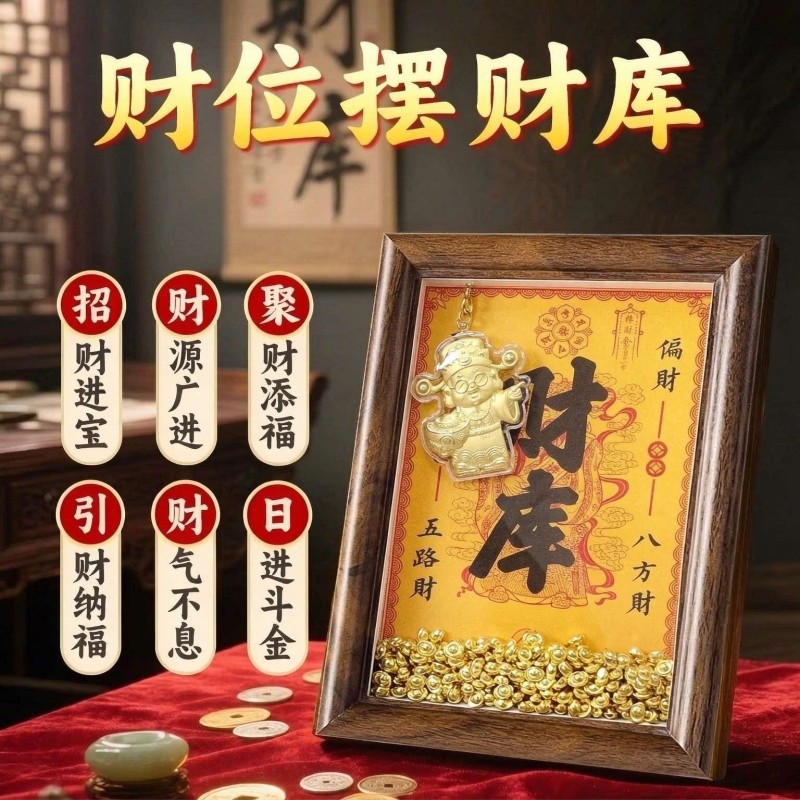 聚运鑫财神财库摆件银行礼品保险答谢赠品聚财相框