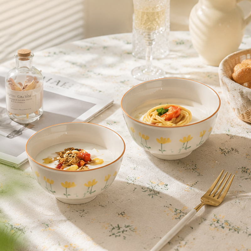 釉夏晴日花语陶瓷餐具两件套Y-QR/L2