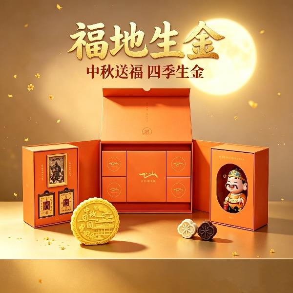 北高峰中秋文创礼盒福地生金430g