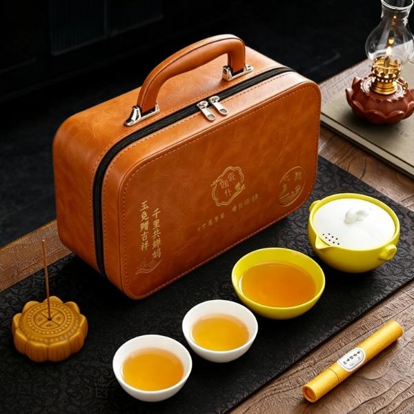 瓷伽什花好月圆茶具香薰套组CJS-SYZQ-001