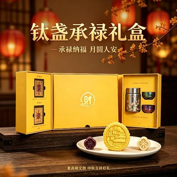 北高峰中秋文创礼盒钛盏承禄430g