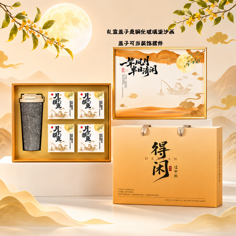 福礼掌柜观澜·钛享礼盒纯钛铃兰咖啡杯月饼礼盒