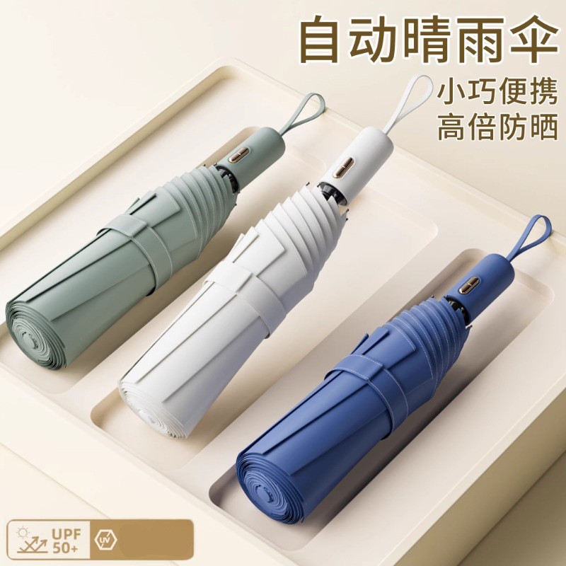 美立方商务三折小金条雨伞X360