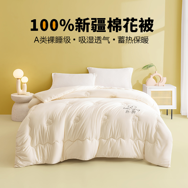 蕊丝坊家纺新疆棉花朴棉春夏被150*200cm3斤