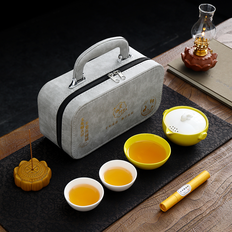瓷伽什花好月圆茶具香薰套组CJS-SYZQ-001