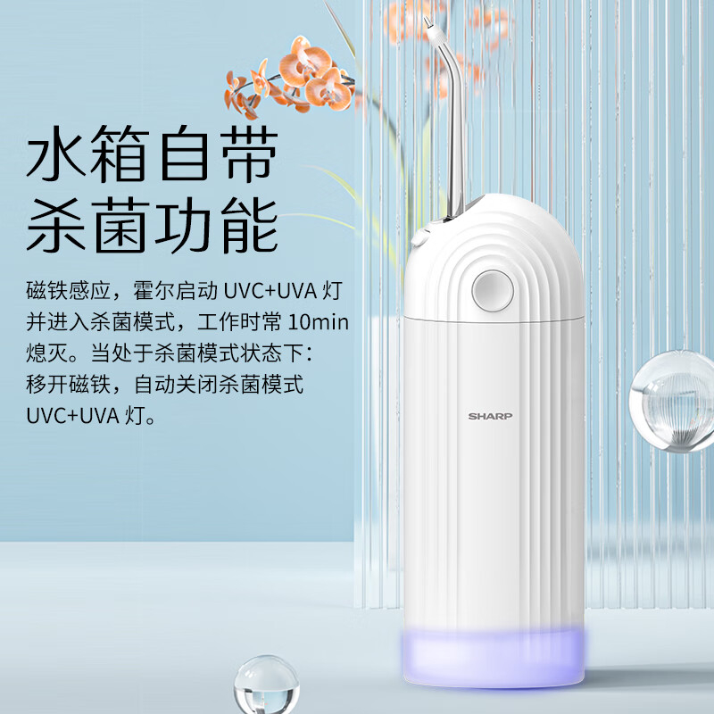夏普便携冲牙器家用可伸缩洗牙器DO-WFND8C-W