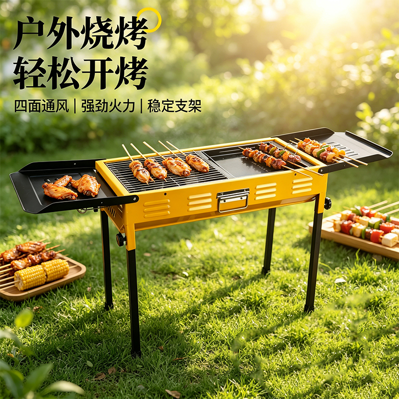 艾瑞迪大号双翼户外便携烧烤炉LB-2011
