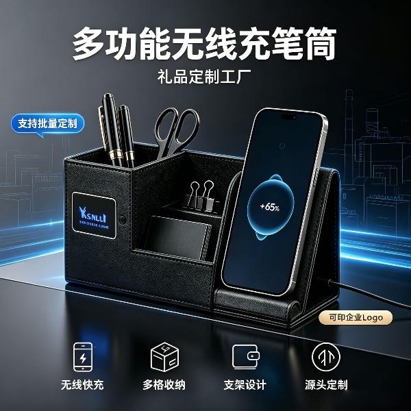 MIDU创意无线充笔筒企业商务伴手礼员工福利礼品定制