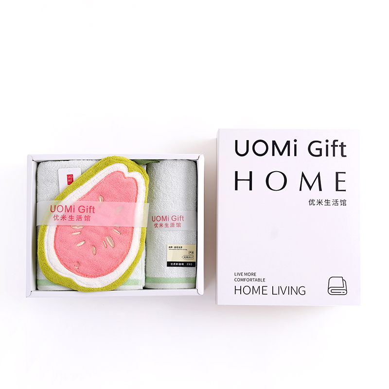 UOMI新疆棉毛巾浴巾擦手巾组合套装-致朴-4