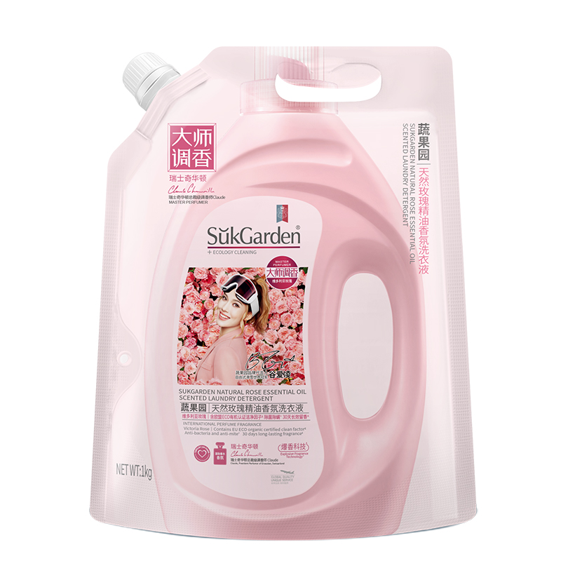 蔬果園天然玫瑰精油香氛洗衣液（袋裝）1kg-SGY0552