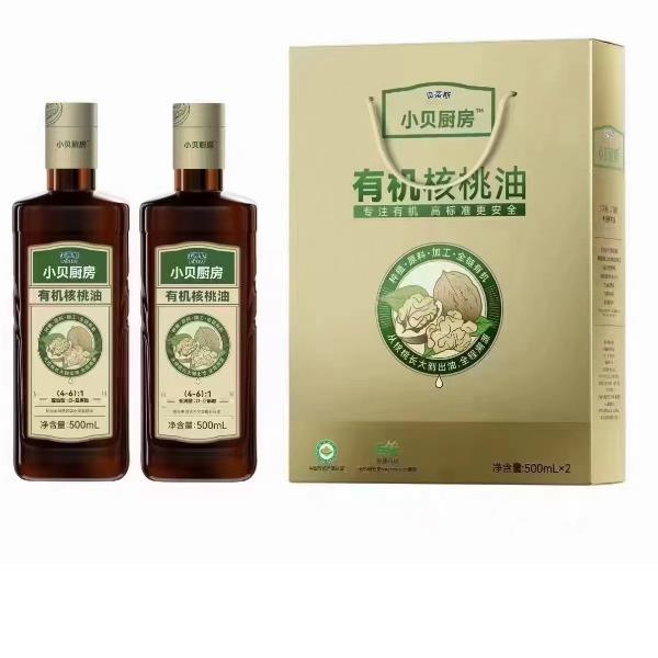 贝蒂斯小贝厨房有机核桃油礼盒（500ml*2）