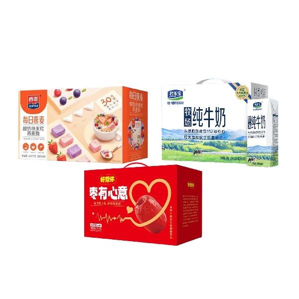 西麦每日燕麦1050g＋君乐宝牧场纯牛奶＋好想你805g