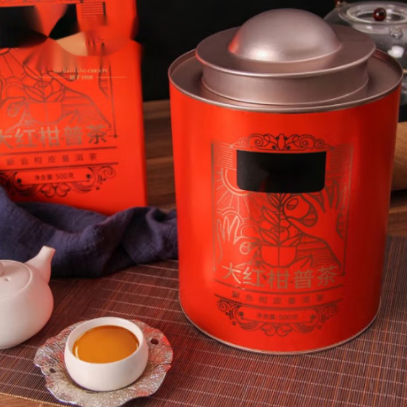 新寶堂大紅柑普茶紅罐禮盒（500克/罐）