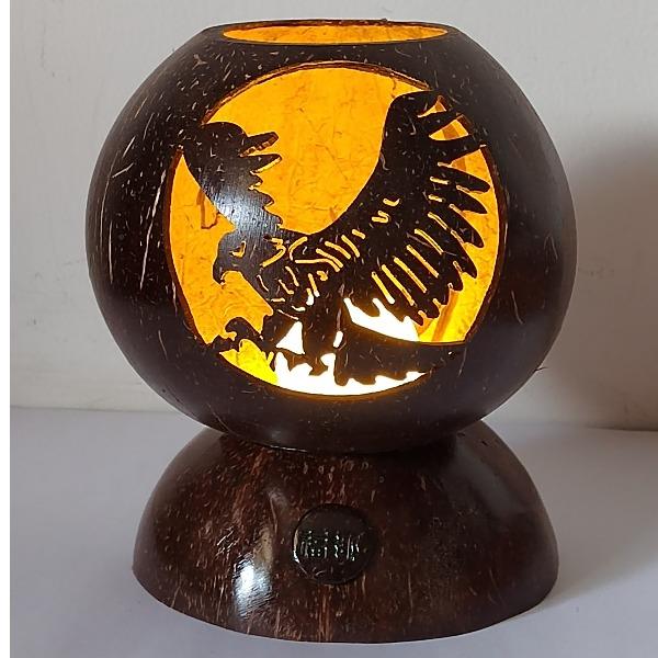 福椰椰雕小夜燈大展宏圖擺件13*16cm