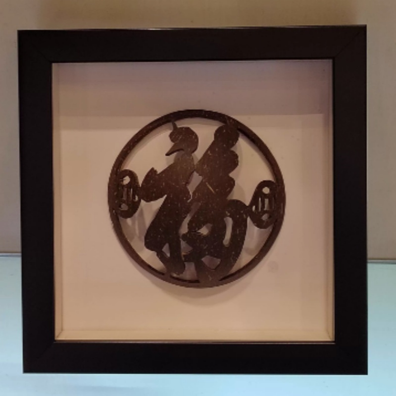 福椰椰雕康熙福21*21*5cm