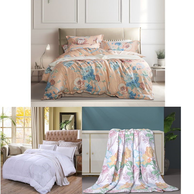 G富安娜纯棉四件套若水微香+富安娜澳洲羊毛被＋富安娜印花夏被