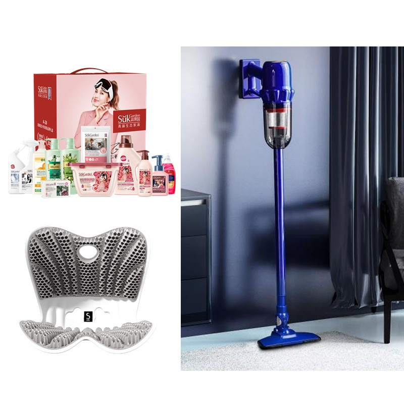 V蔬果园洗护清洁大礼盒＋思菲其坐姿椅＋西屋无线吸尘器