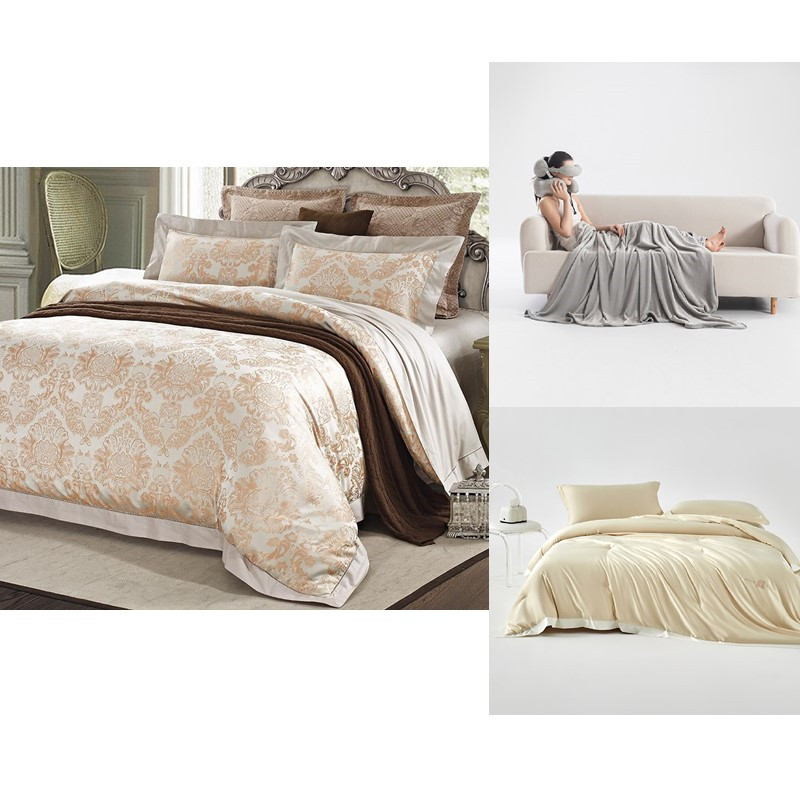 W富安娜提花床品四件套＋無印良品蚕丝棉冬被＋無印良品旅居套装