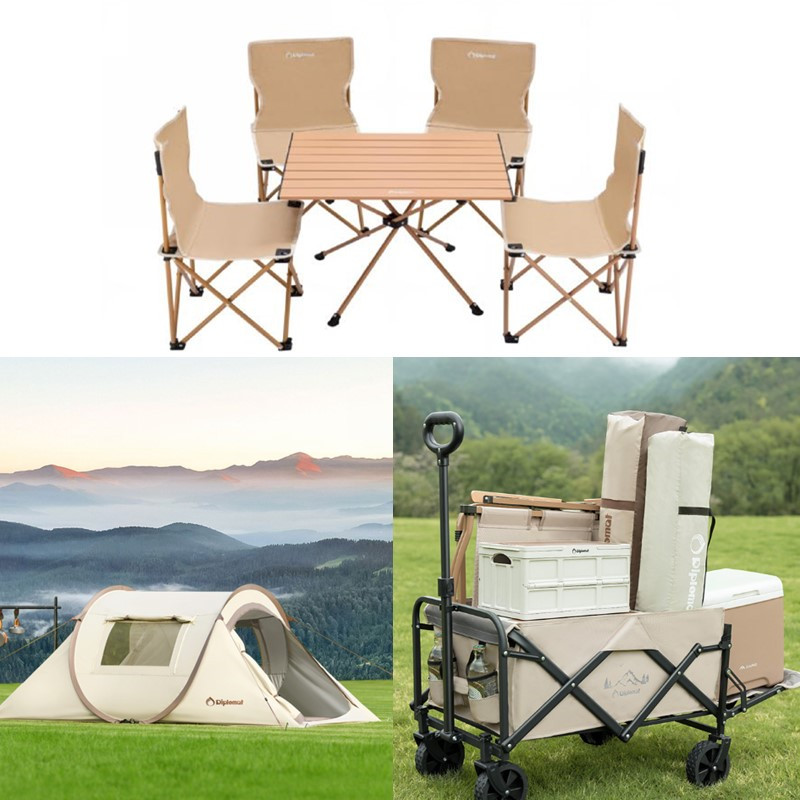 F外交官翻斗露营折叠车＋外交官帐篷＋外交官折叠桌椅五件套