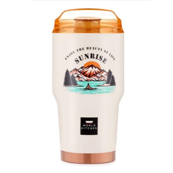 康宁一键畅饮咖啡杯450ml-米白