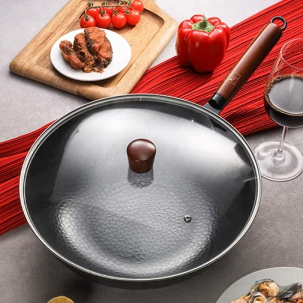 康宁精铁锤纹系列炒锅32cm（带盖）