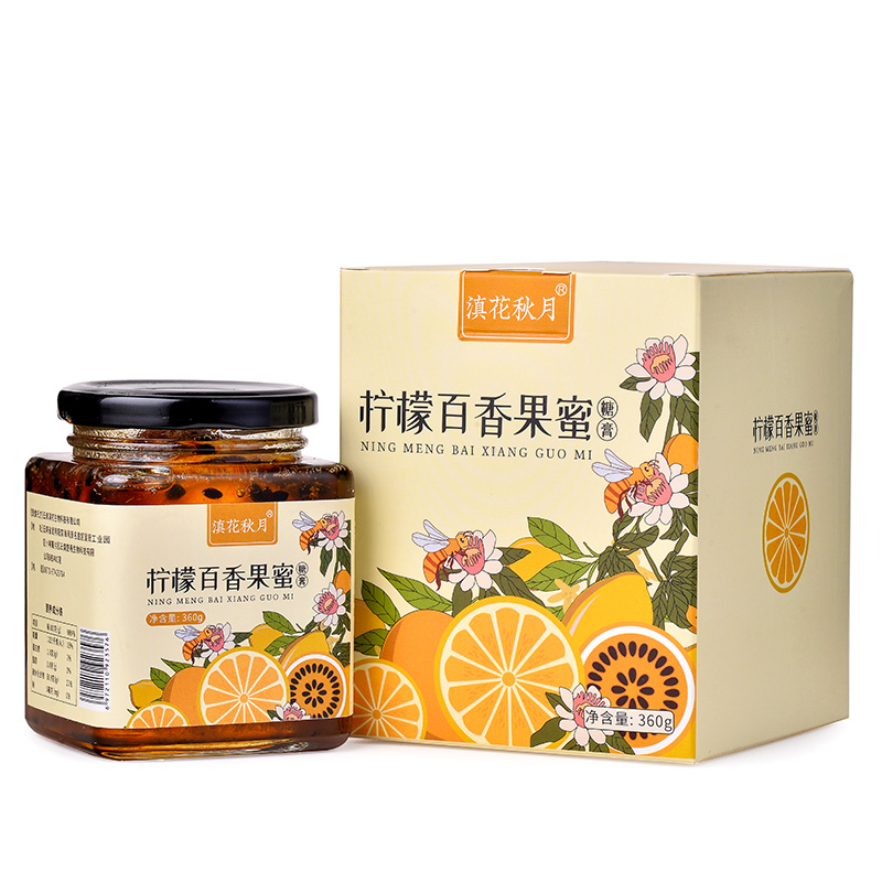 【嘟嘟】滇花秋月柠檬百香果蜜360g*1瓶